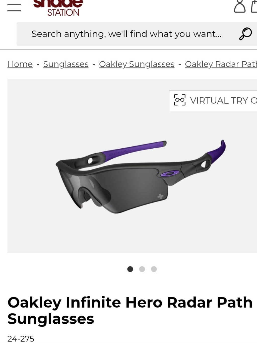 Oakley Infinite Hero Radar Path Sunglasses - Black & Purple